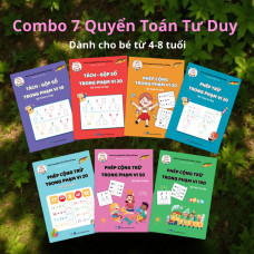 Sách-COMBO 7 Quyển Toán Tư Duy Giúp Trẻ Luyện Tập Phép Tính Tách Gộp Cộng Trừ, Phù Hợp Cho Trẻ 4-8T